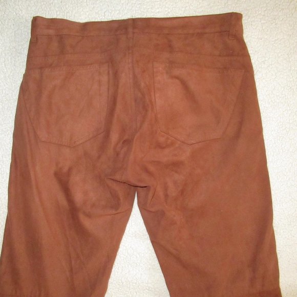 Gianfranco Ferre Made in Italy Rust Brown Faux Suede Pants Size 33 - Picture 4 of 9